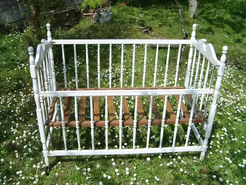 Wooden baby cradle