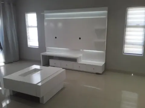 White wall-mounted TV unit